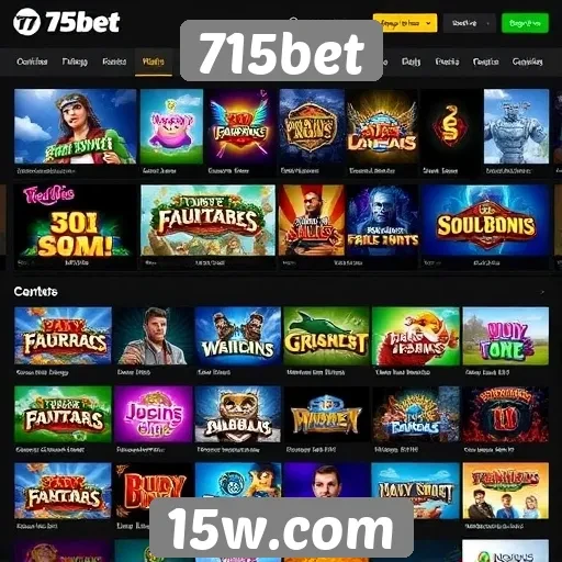 Variedade de jogos disponíveis na plataforma 715bet